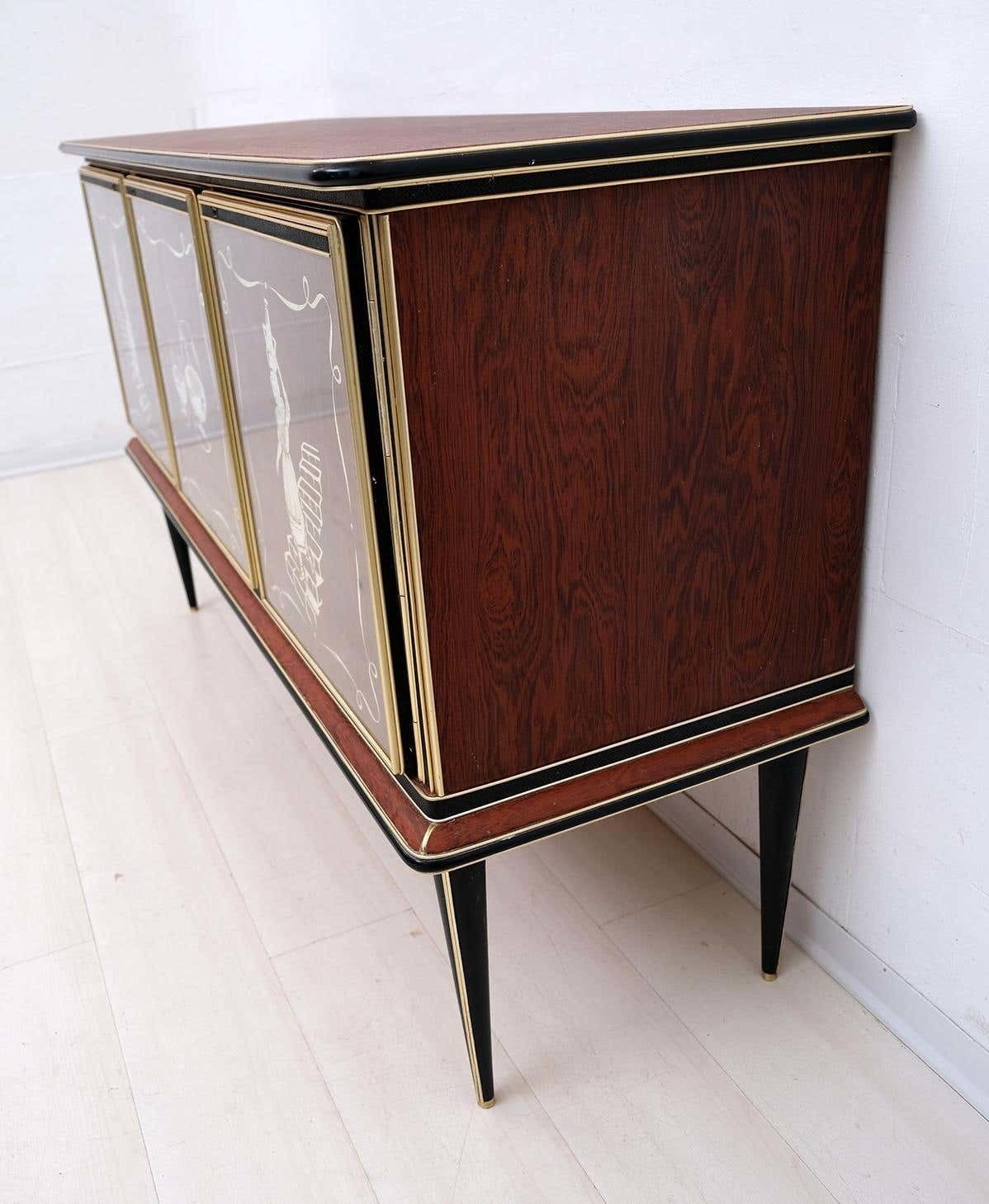 Umberto Mascagni For Harrods London Midcentury Italian Bar Cabinet, 1950s photo vinterior