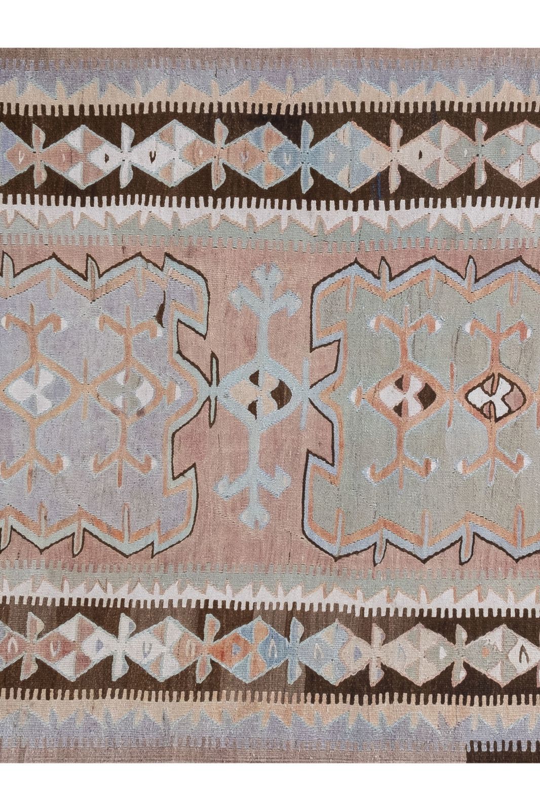Hand Woven Turkish Oushak Kilim Flat Weave Wool Rug 5'1" X 11'10" photo buy