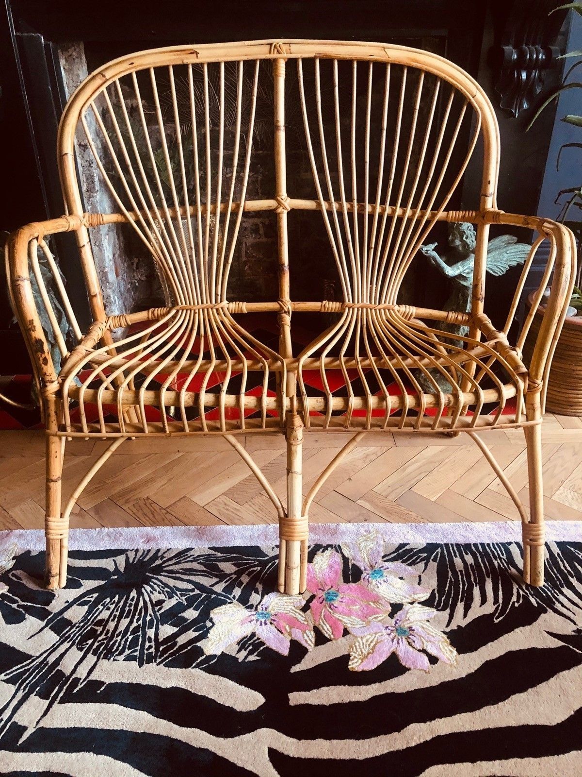 Mid Century Bamboo Love Seat photo Furniture