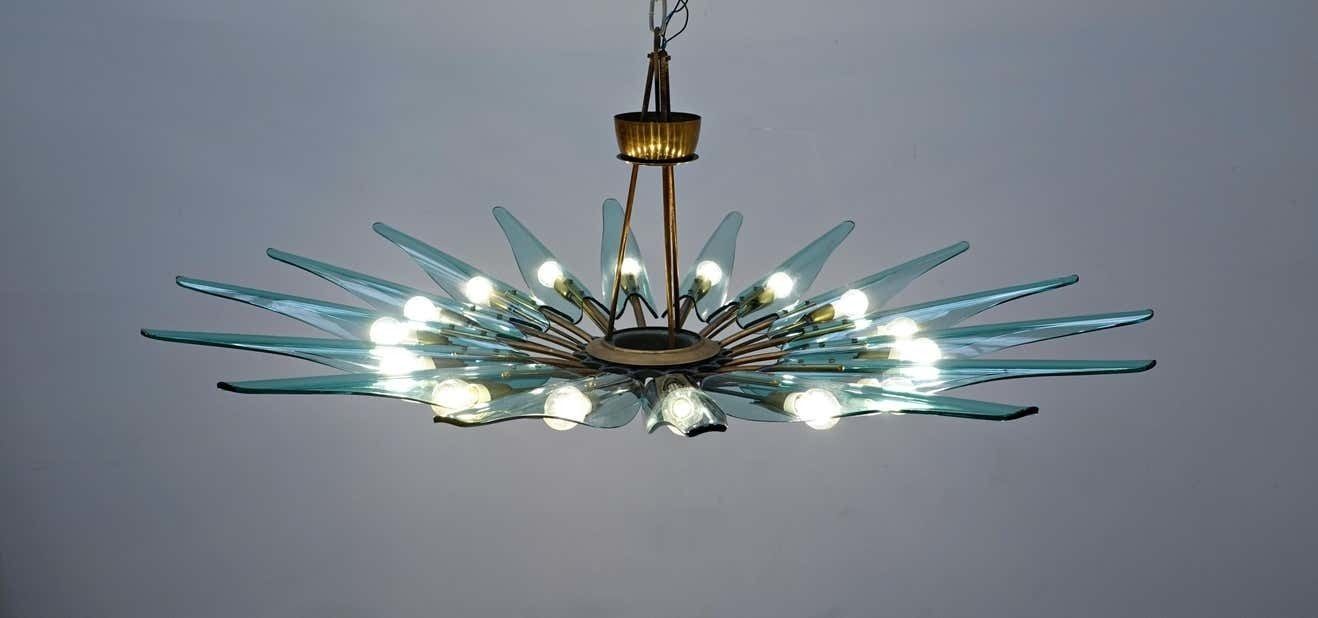 Dahlia Chandelier Mod. 1563 A By Max Ingrand For Fontana Arte, Italy, 1950 photo furniture