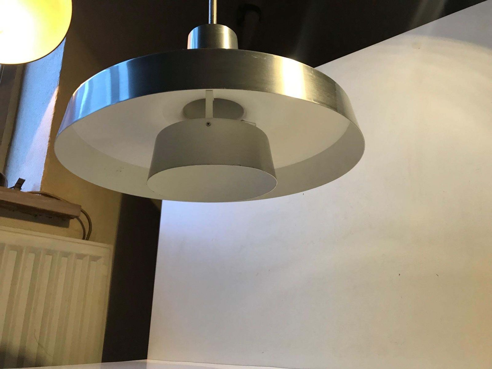 Scandinavian Modern Brushed Aluminium Pendant Lamp By Eva & Niels Koppel, Lyfa photo 444.0