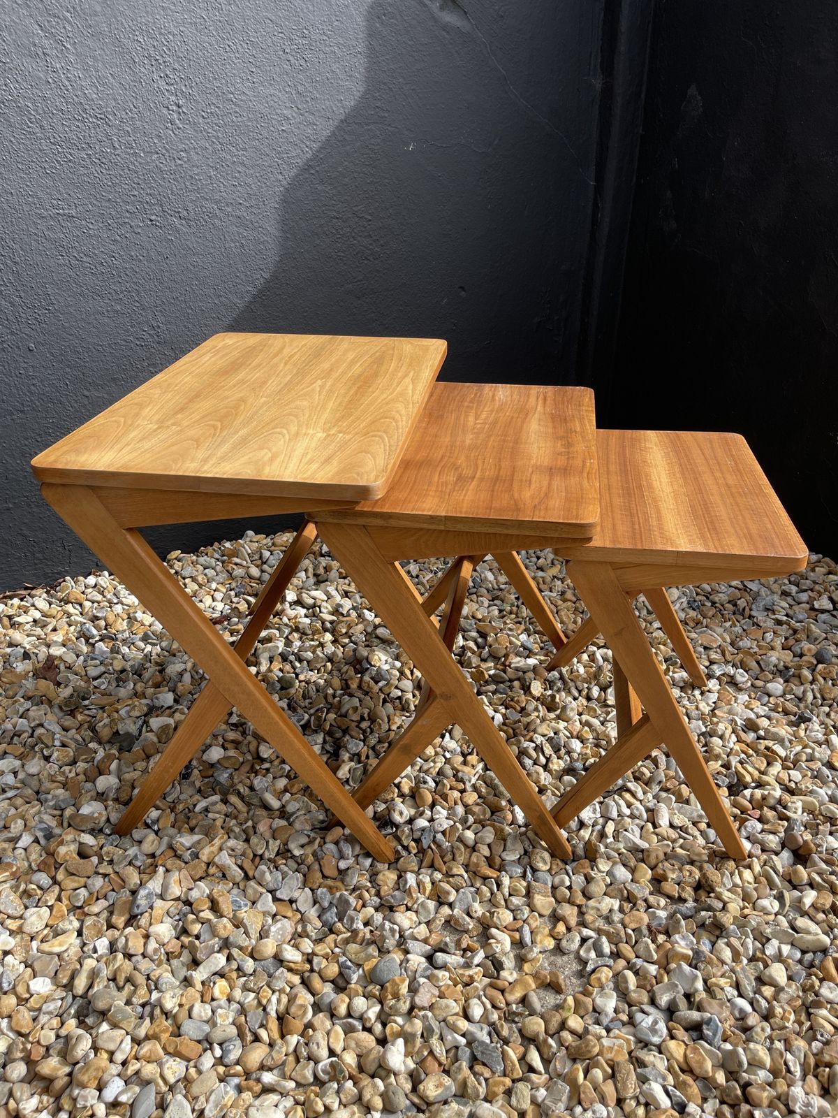 Mid Century Swedish Bengt Ruda Scissor Leg Z Leg Tables photo 595.0
