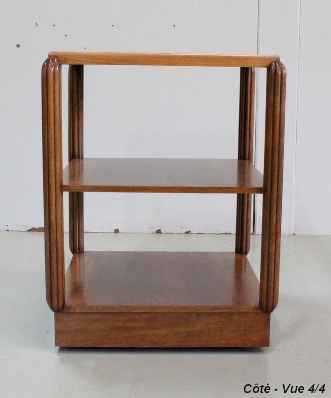 photo buy Walnut Serving Table On Wheels, Art Deco Style Early 20th Century
