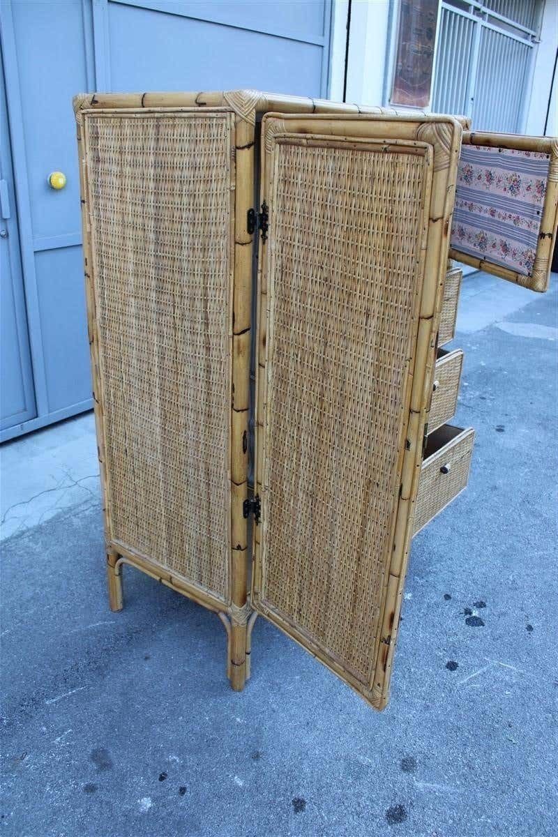 Naturalist Cabinet Wardrobe Bamboo Mid Century Italian Design Drawers And Doors photo buy