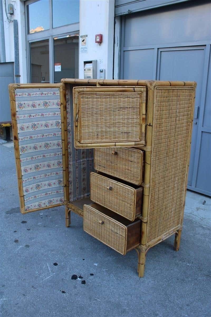 photo furniture Naturalist Cabinet Wardrobe Bamboo Mid Century Italian Design Drawers And Doors