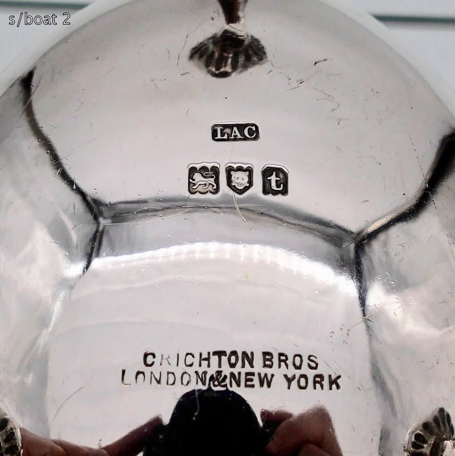 Home Decor Antique George V Sterling Silver Pair Sauceboats London 1914 Lionel Alfred Crichton photo