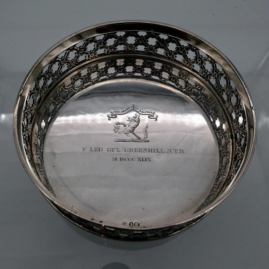 Early 19th Century Antique George IV Sterling Silver Wine Coaster London 1824 Benjamin Smith Iii photo Home Decor