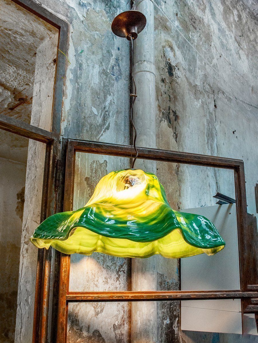 Italiaanse Ninfea Plafondlamp In Messing En Murano Glas Door Toni Zuccheri Voor Venini, Jaren 1960 photo 4246.32