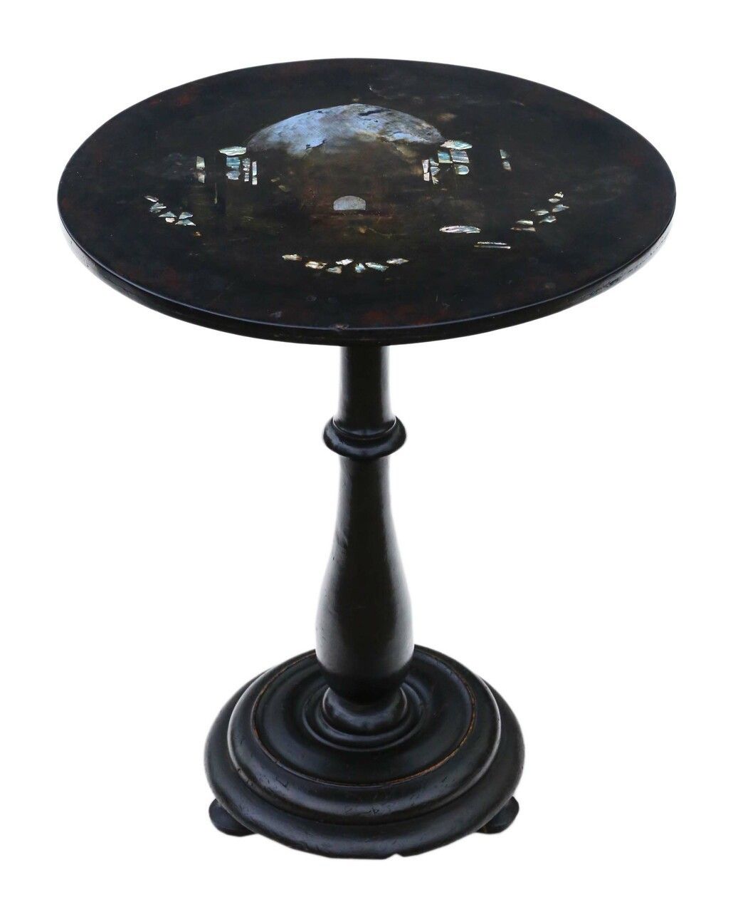 Victorian C1880 Hand Decorated Papier Mache Tea Supper Wine Table Tilt Top