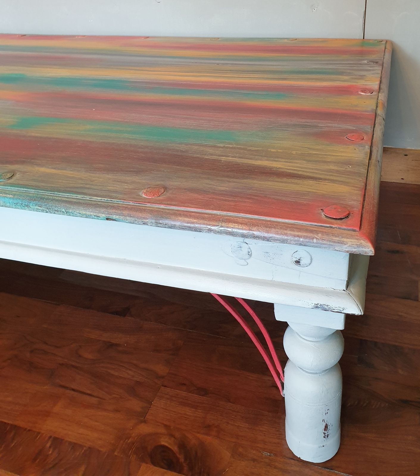 Large Painted Jali Sheesham Coffee Table photo Furniture