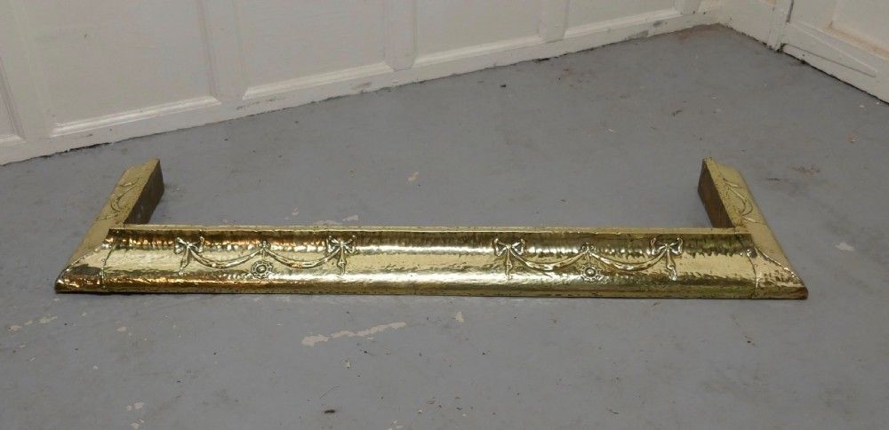 Large Arts Nouveau Victorian Brass Fender photo furniture