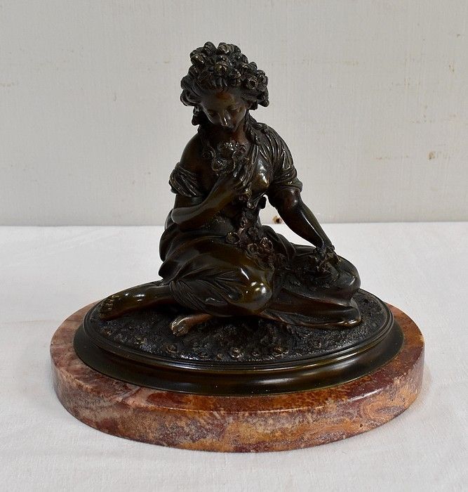 Bronze With Brown Patina Of A "Flower Girl"   Early 20th Century