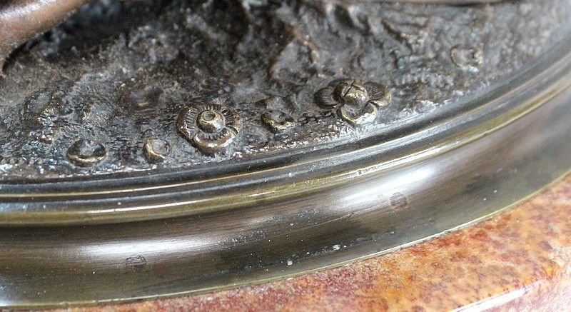 photo for sale Bronze With Brown Patina Of A "Flower Girl"   Early 20th Century