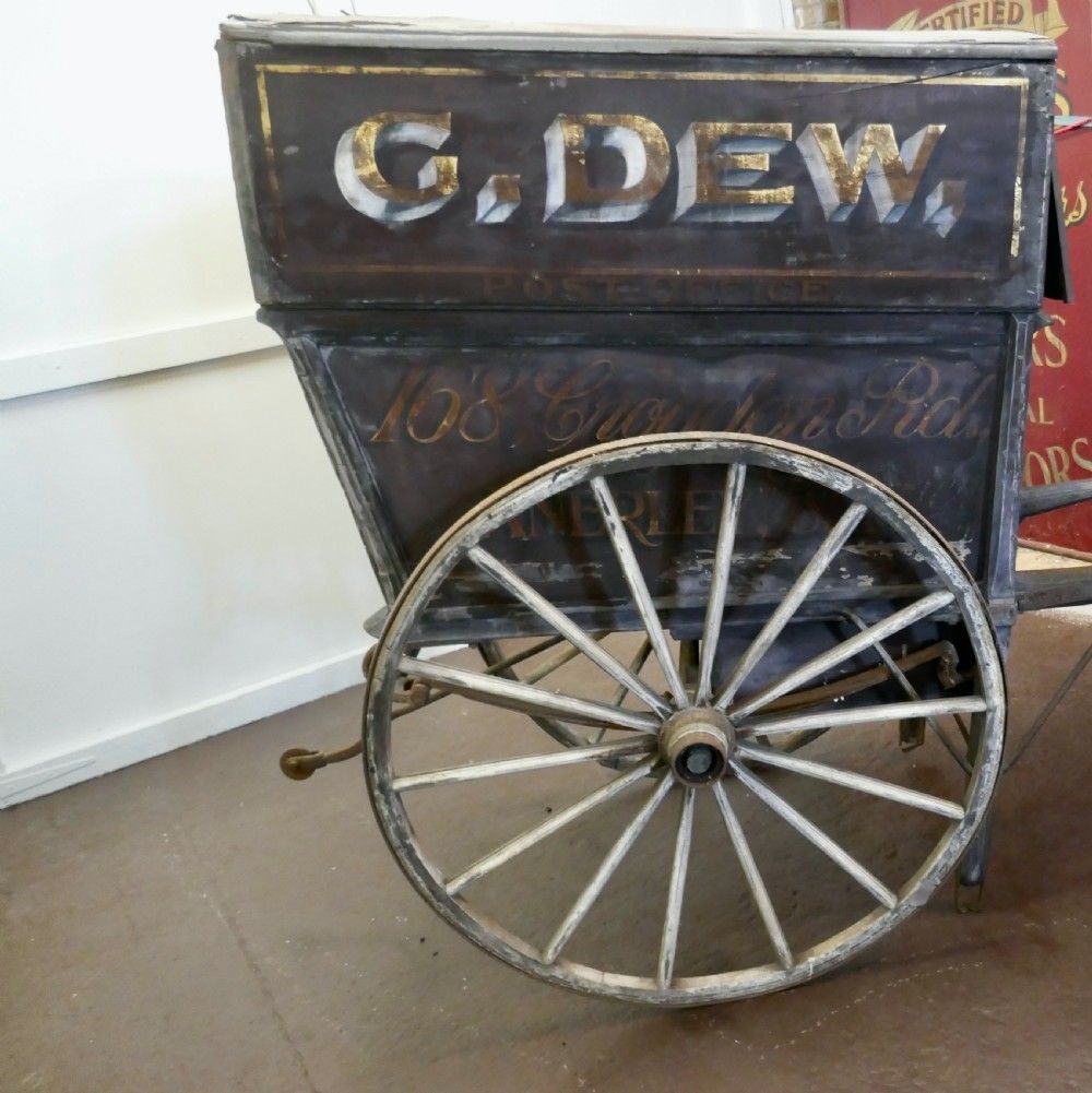 19th Century Hovis, Grocery And Post Office Delivery Hand Cart photo vintage