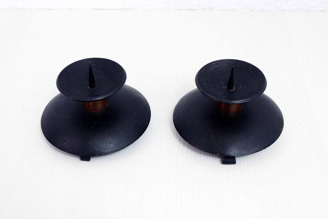 Beautiful Duo Of Candle Holders In Metal And Copper 60s / 70s photo furniture