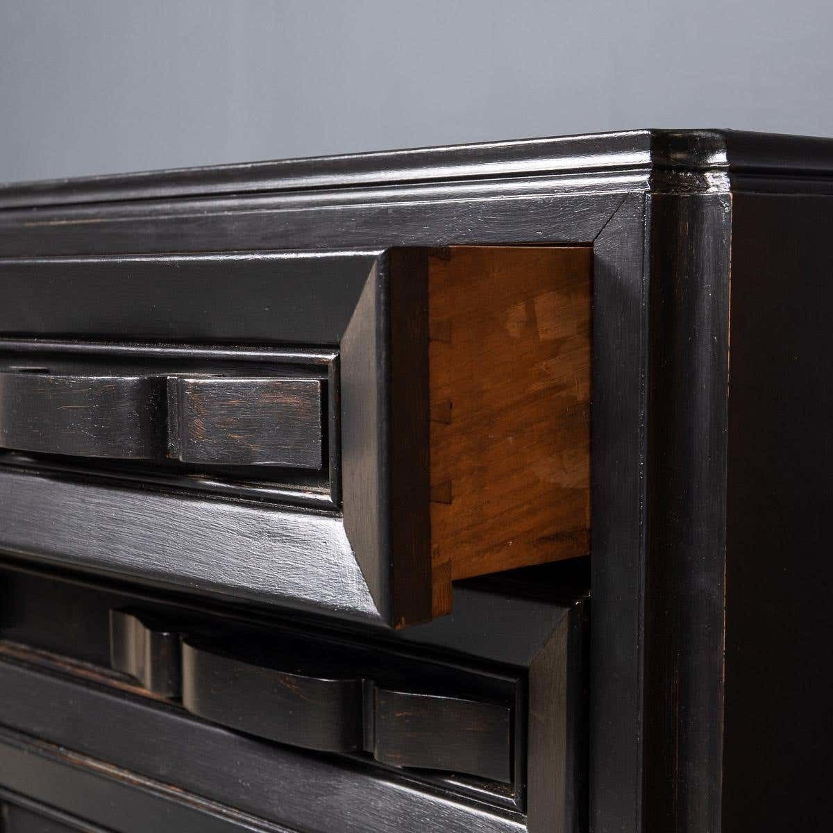 photo furniture 20th Century Italian Ebonised Chest Of Drawers With Display Top C1930