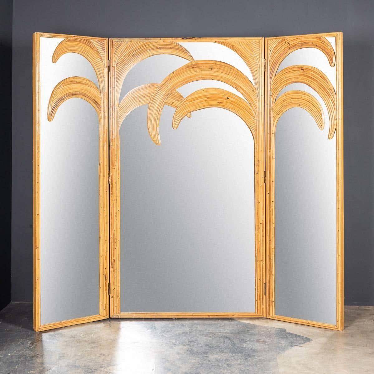 20th Century Italian Folding Mirror Screen 'Parma Series' Vivai Del Sud C1970 photo furniture