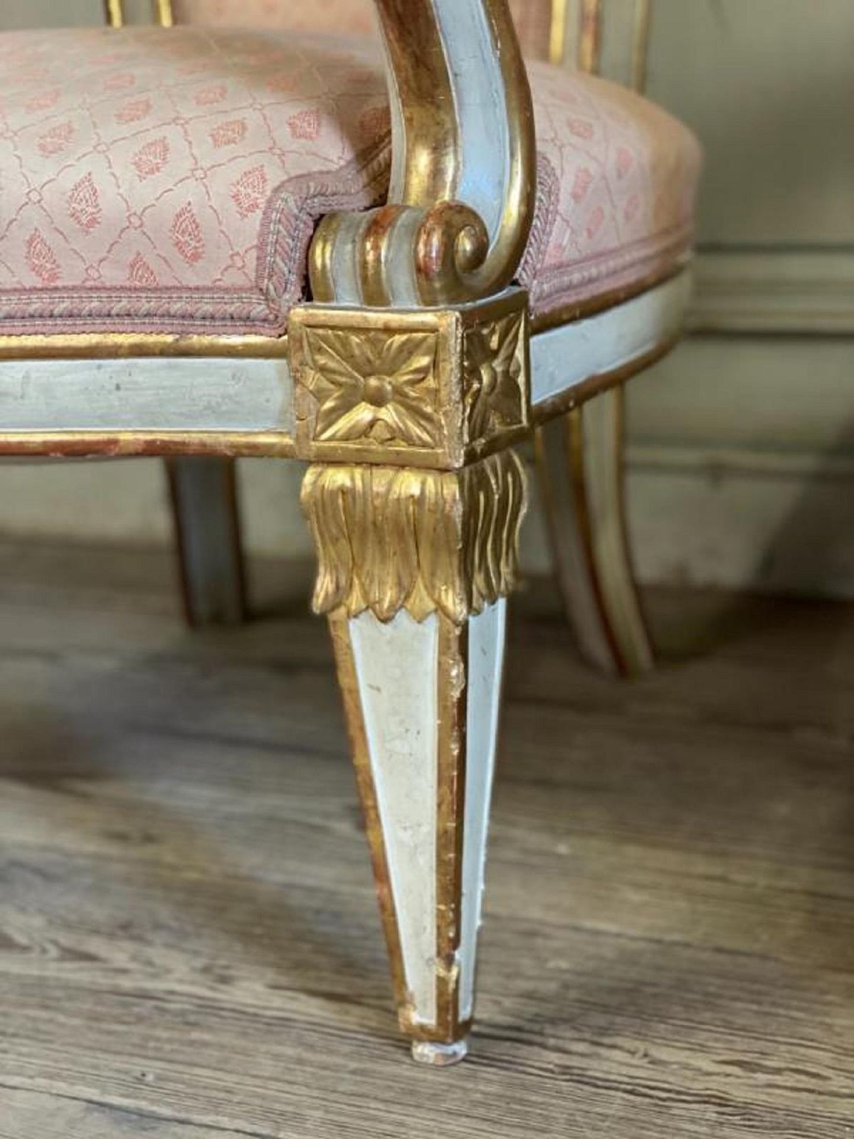 Pair Of Italian Armchairs In Sculpted Giltwood photo buy