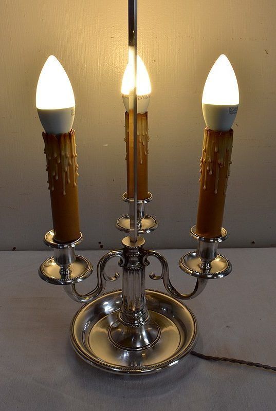 photo vinterior Important Hot Water Bottle Lamp In Silver Metal, Louis XVI Taste   Late 19th Century