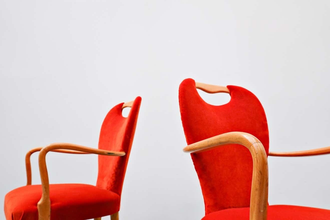 Set Of 8 Chairs And 2 Armchairs, Italy, 1950s   New Upholstery photo vinterior
