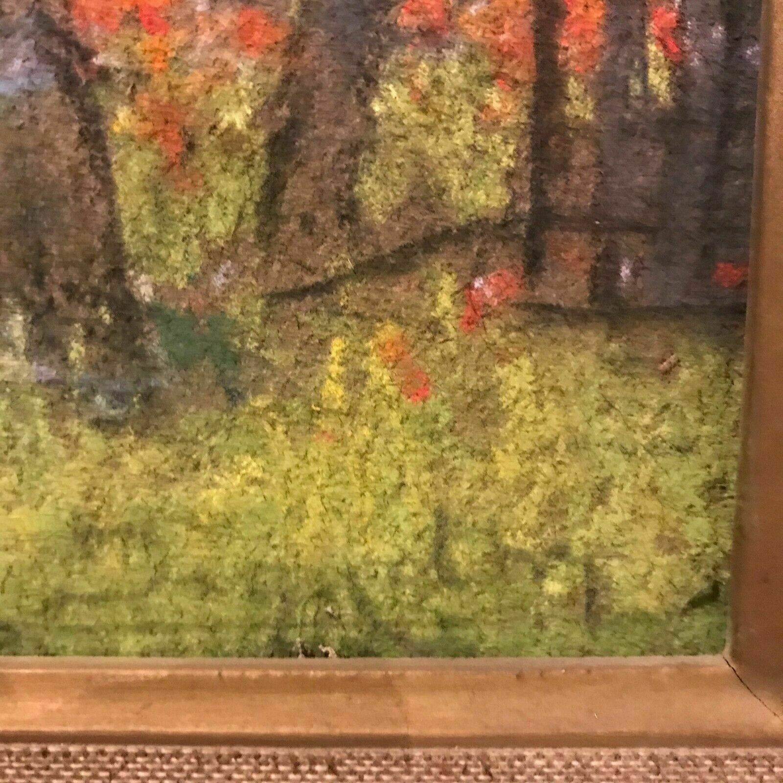 Pastel Framed "Old Church In Longeville" Signed M Degueldre XX Century photo 425.52593325000004