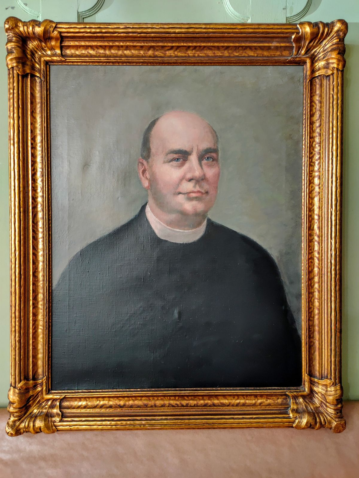 1920s Oil On Canvas Painting   'Portrait Of A Clergyman'