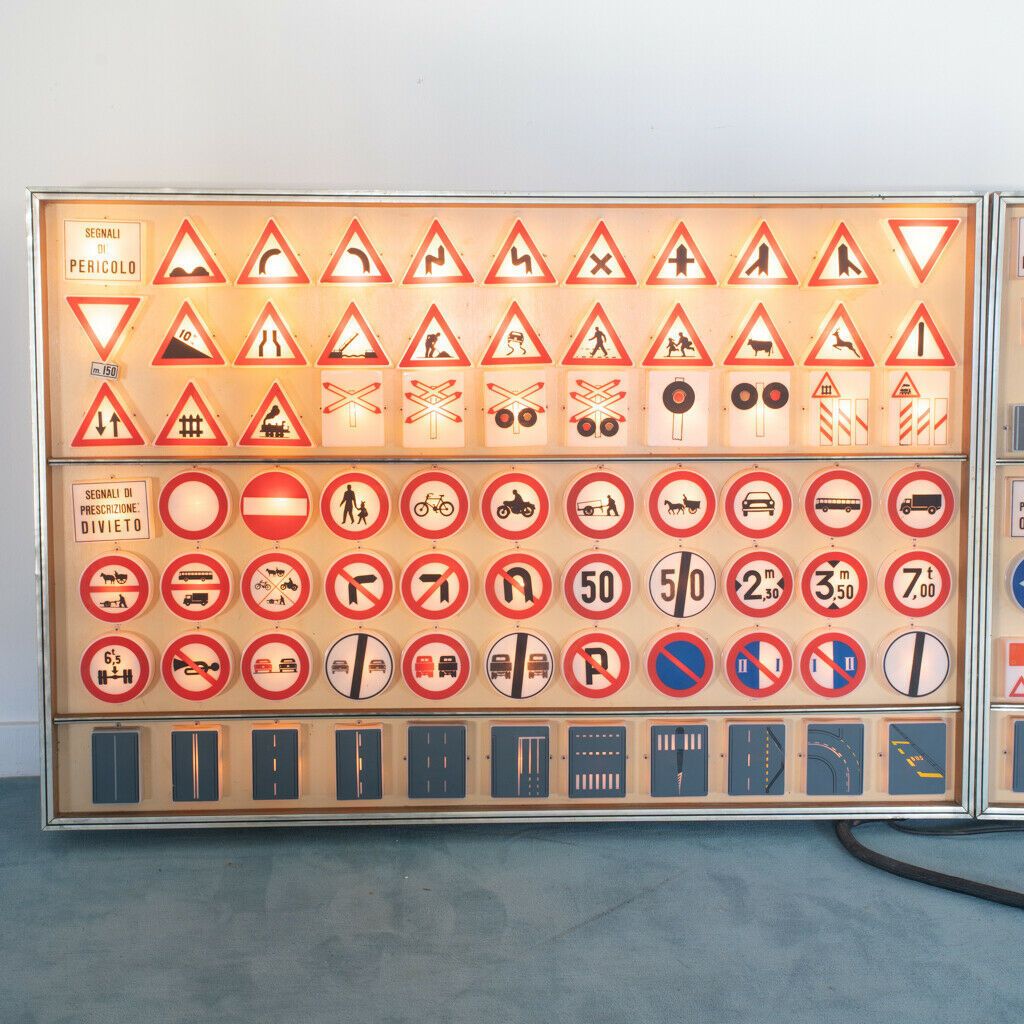 Luminous Panel Teaching Autoscuola 1970s Collecting photo furniture