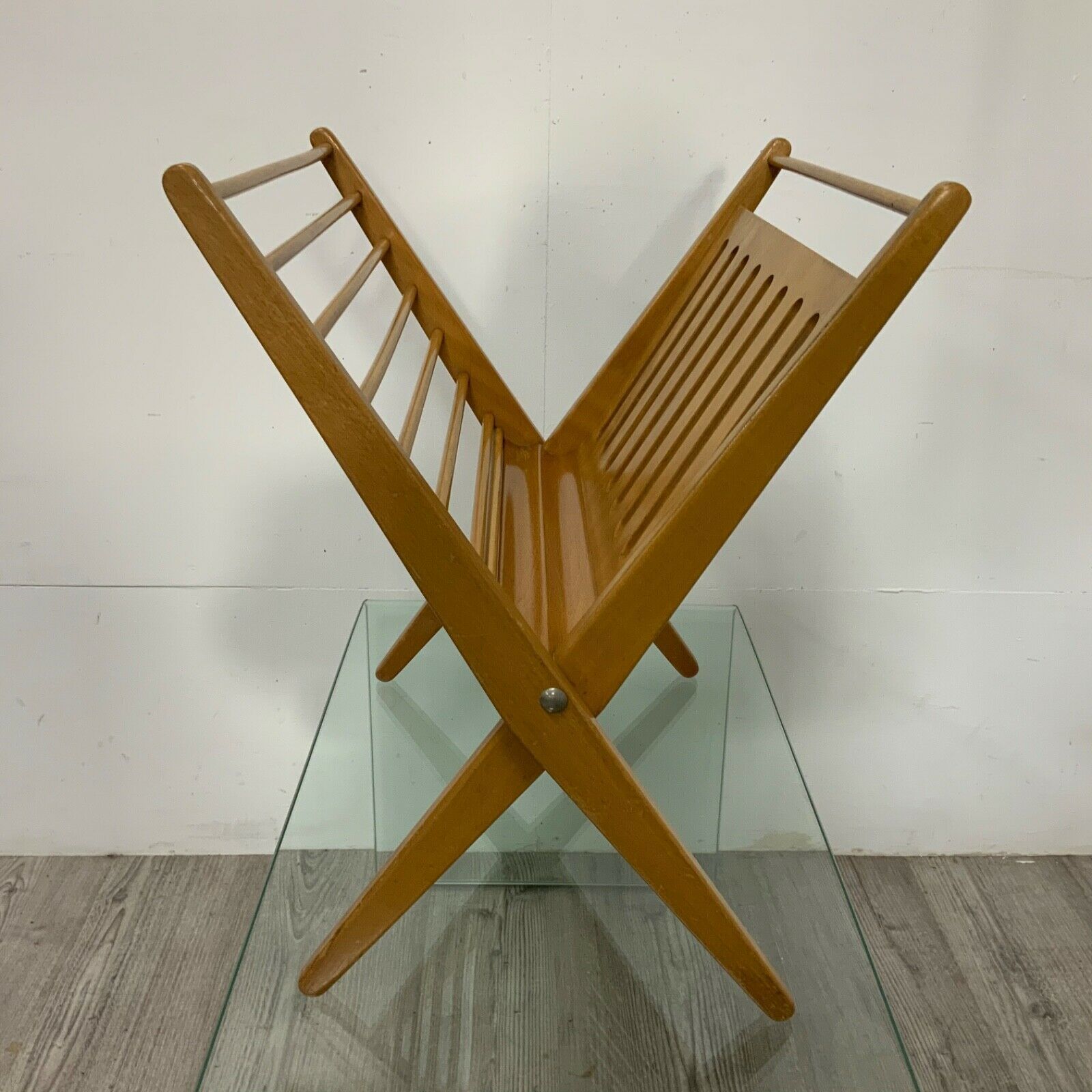 News Paper Magazine Rack In Birch Wood By Cees Braakman For Ums Pastoe 1960s photo vinterior