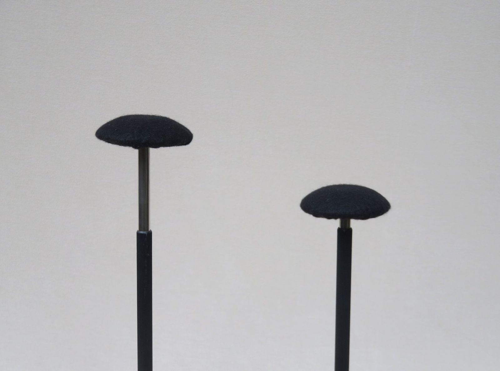 Vintage Art Deco Nickel Plated And Black Felt Hat Stands From Gebr. Seifert Lüdenscheid, Set Of 2 photo 711.45