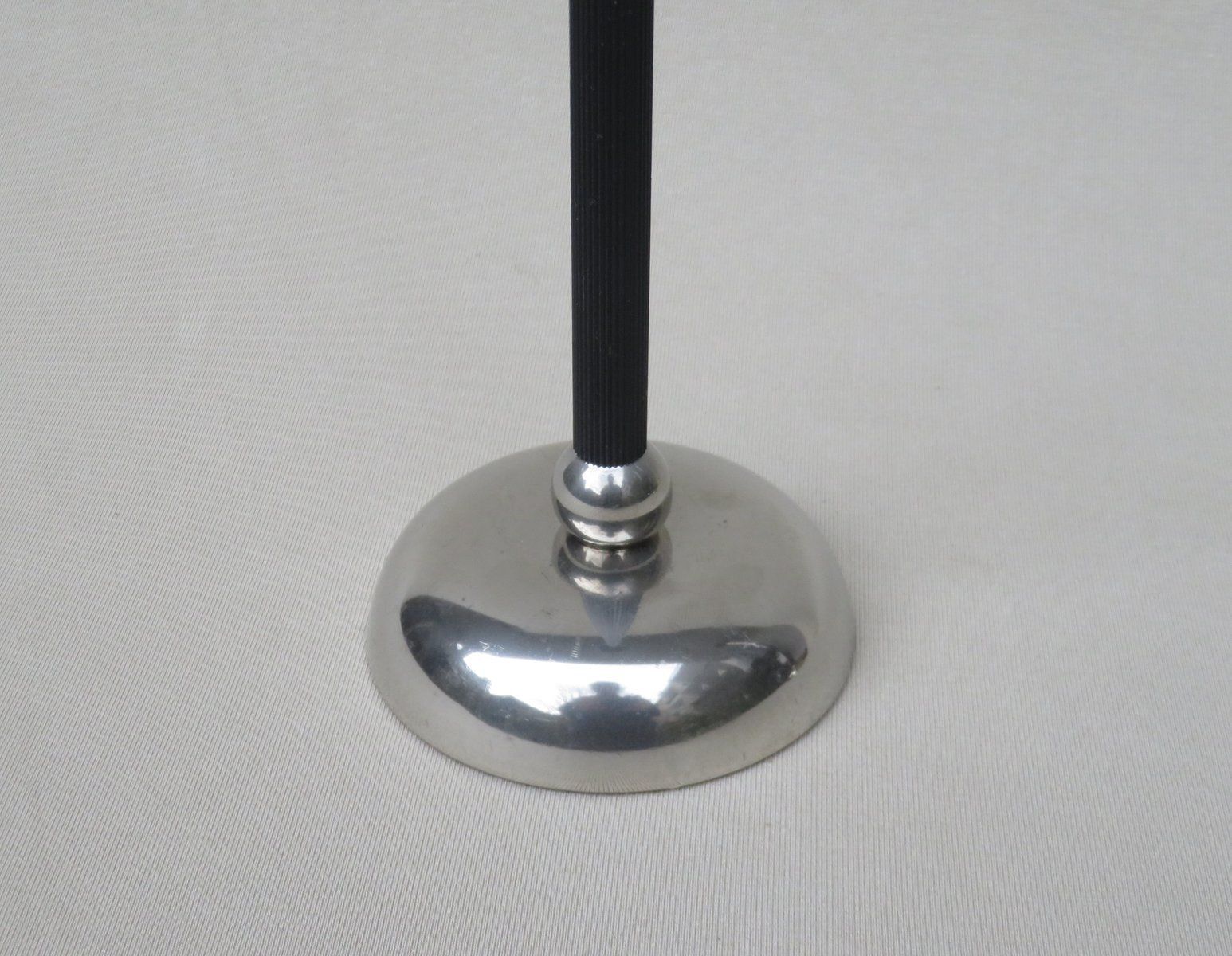 Vintage Art Deco Nickel Plated And Black Felt Hat Stands From Gebr. Seifert Lüdenscheid, Set Of 2 photo vintage