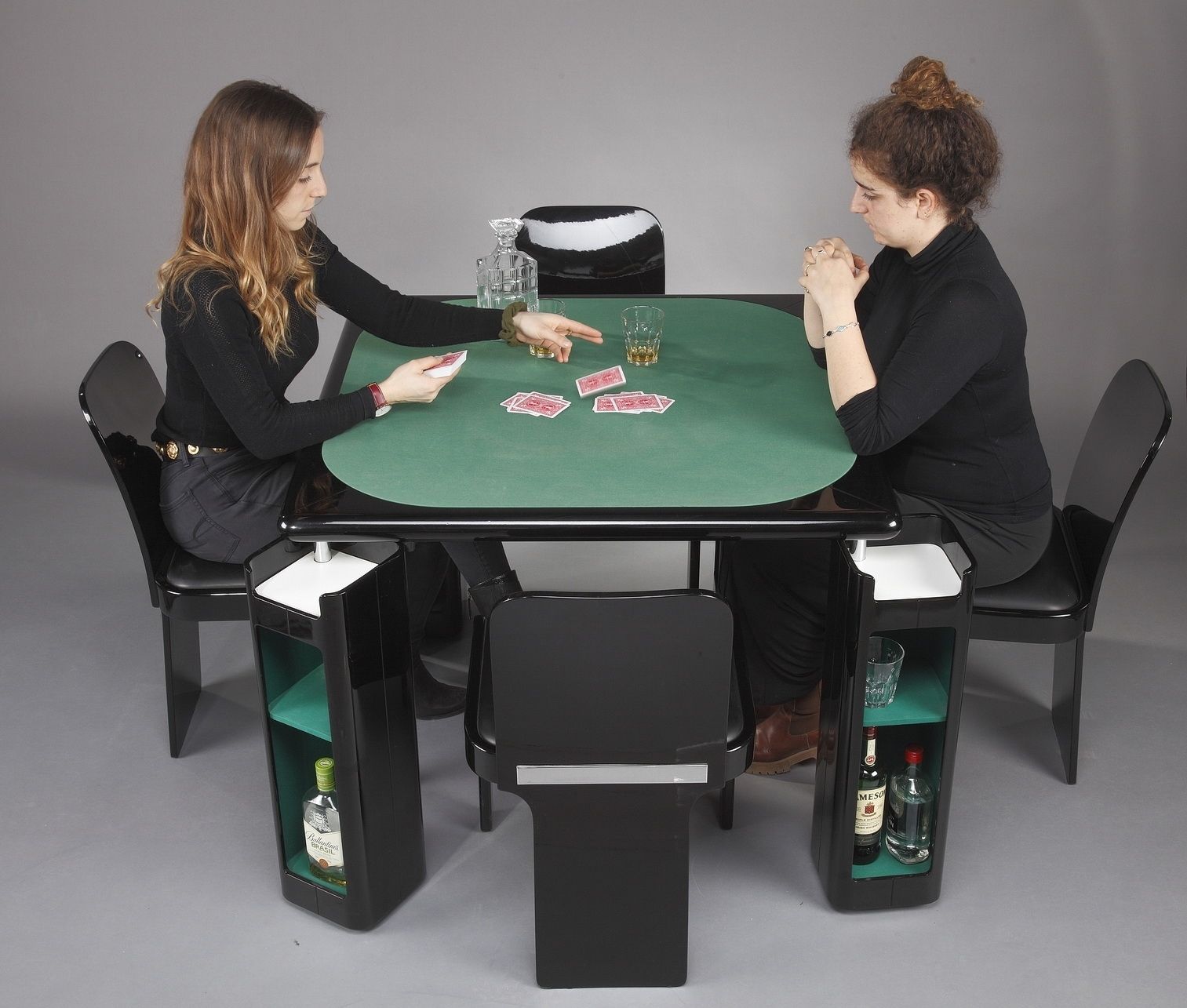 Table de jeu et chaises italiennes par Pierluigi Molinari pour Pozzi, 1970 photo 3883.0