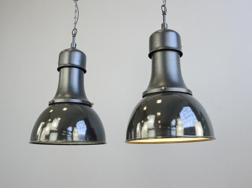 Lighting Model 530 Bauhaus Pendant Lights By Kandem Circa 1920s photo