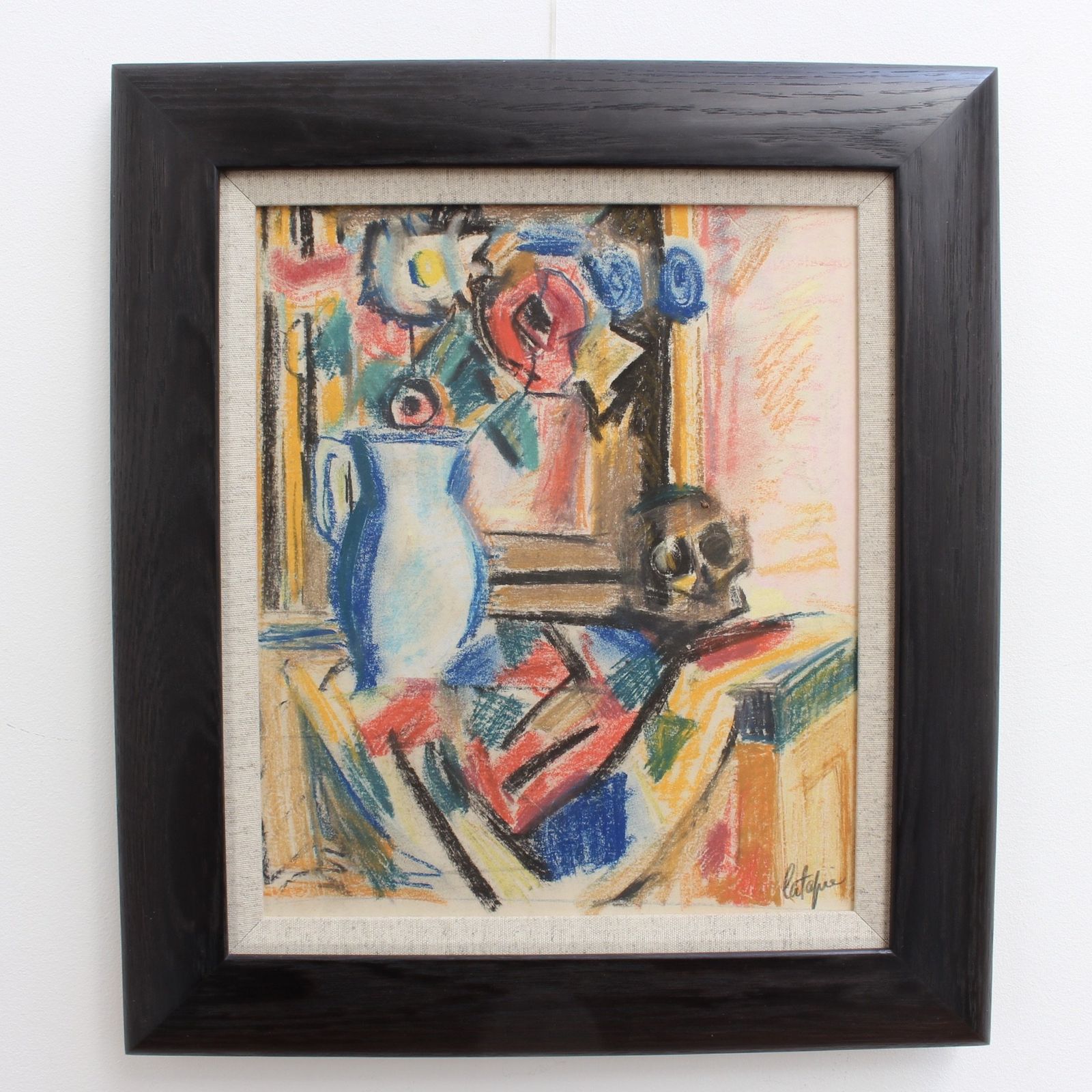 Bouquet Of Flowers With Vanitas By Louis Latapie (Circa 1930s)