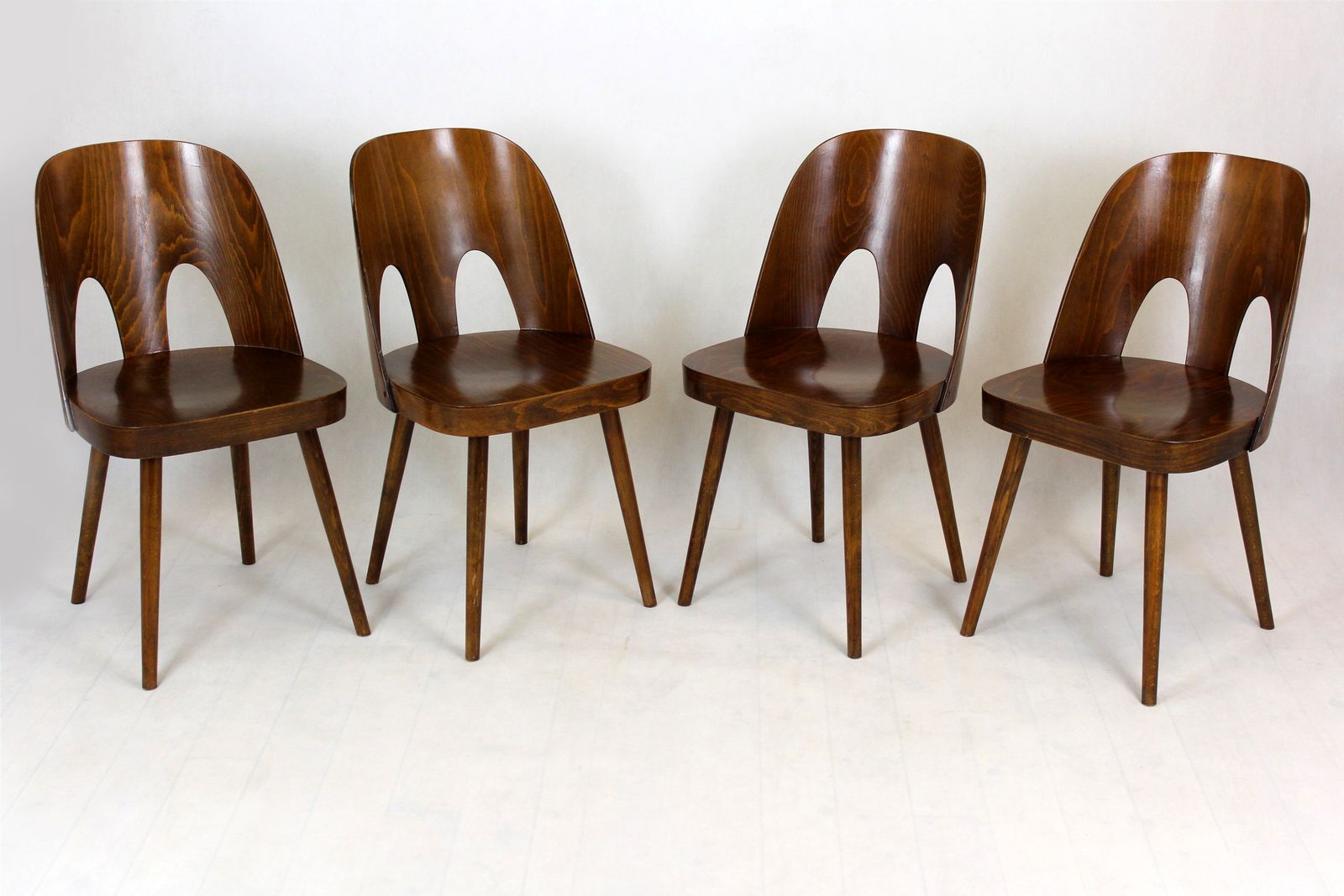 Wooden Chairs By Oswald Haerdtl For Ton, 1950s, Set Of 4