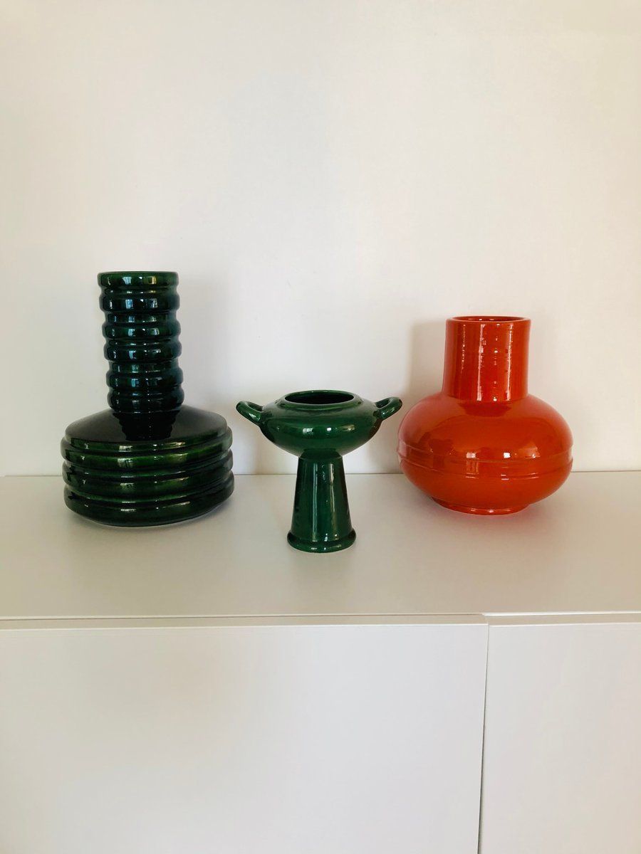 Vintage Tris Ceramics By VI Ba, Il Picchio, 1970s, Set Of 3