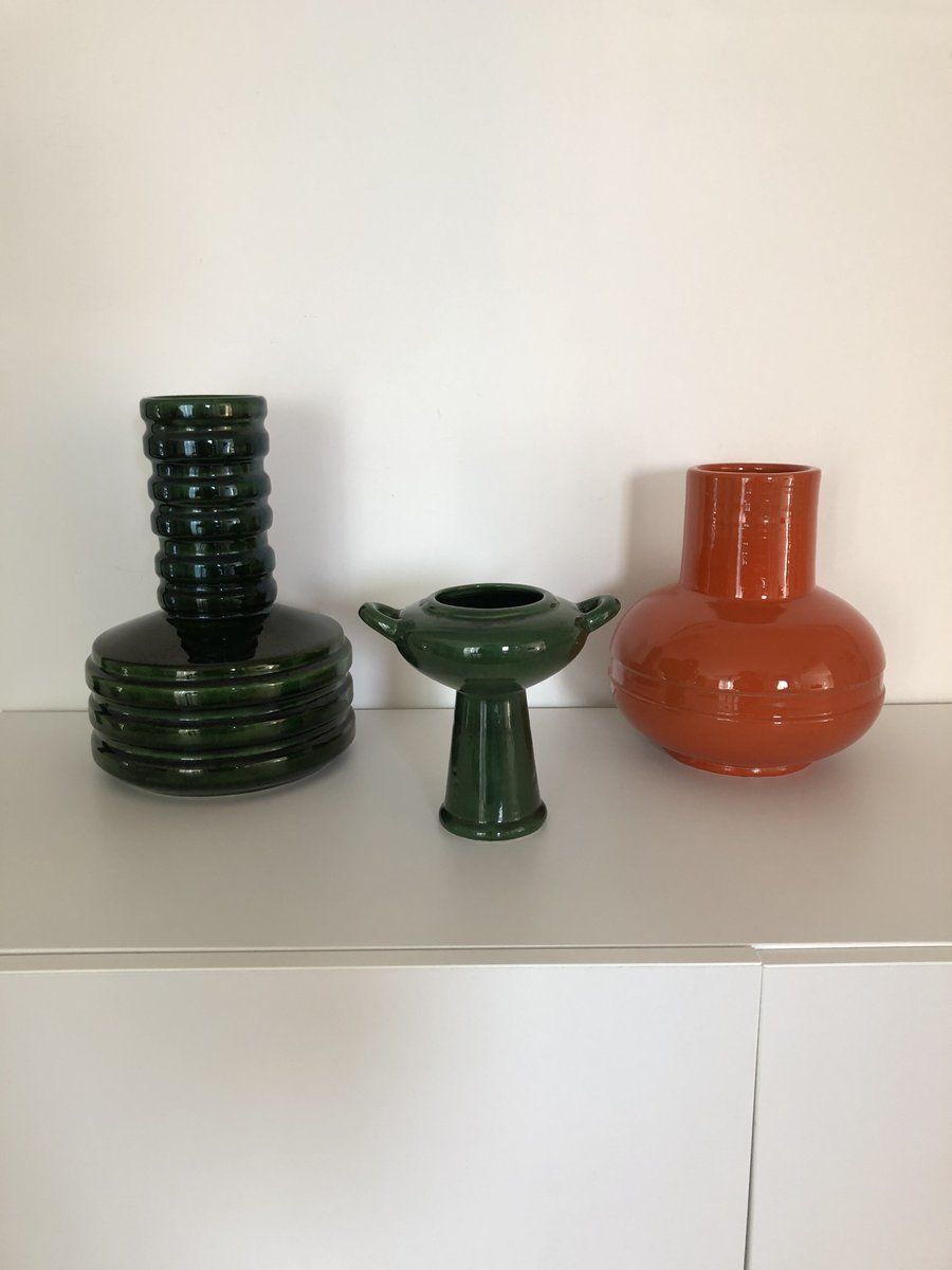 photo for sale Vintage Tris Ceramics By VI Ba, Il Picchio, 1970s, Set Of 3