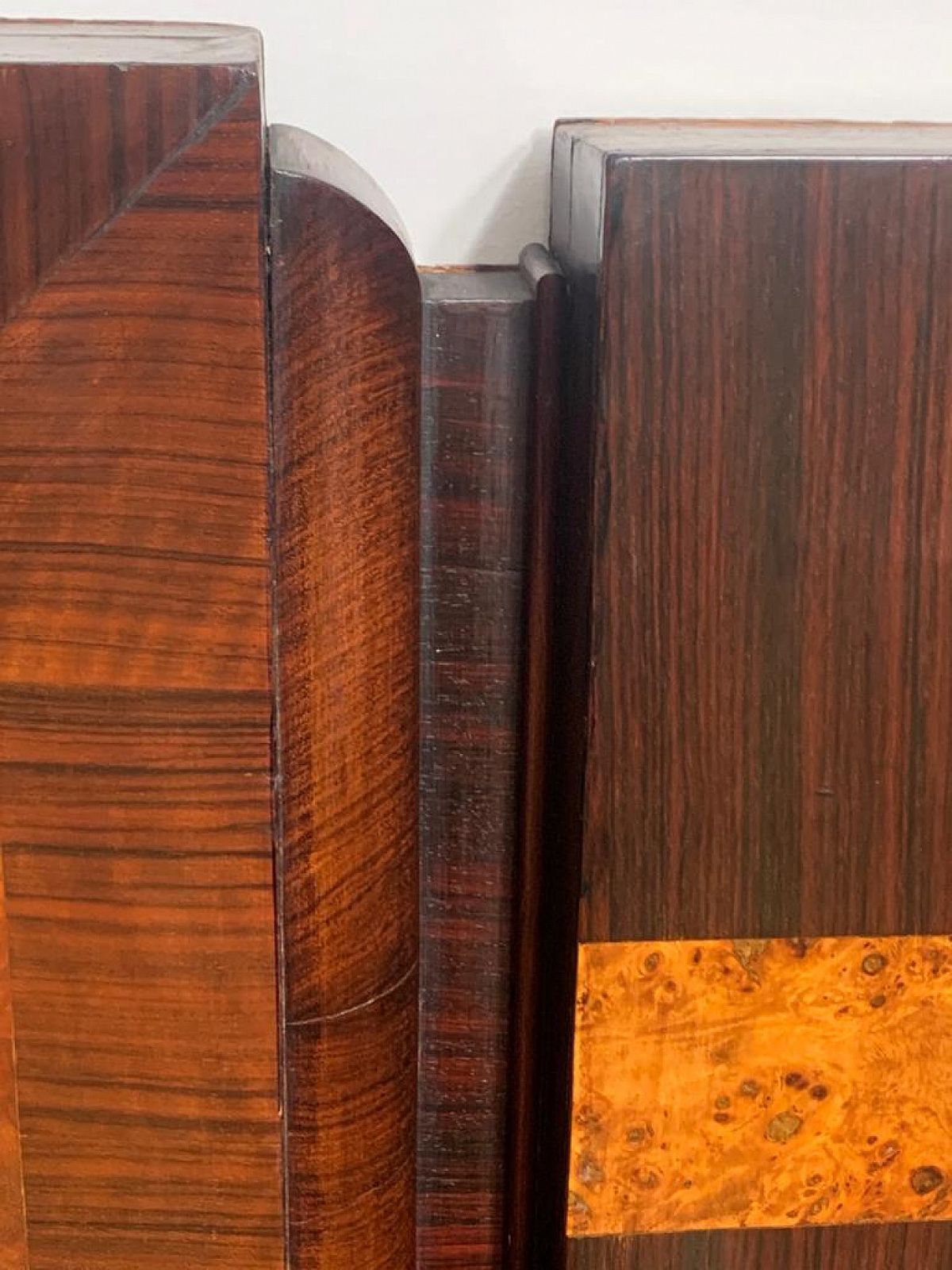 photo buy Bed And Bedside Tables In Rosewood, Walnut And Carved Cherubs, 20s
