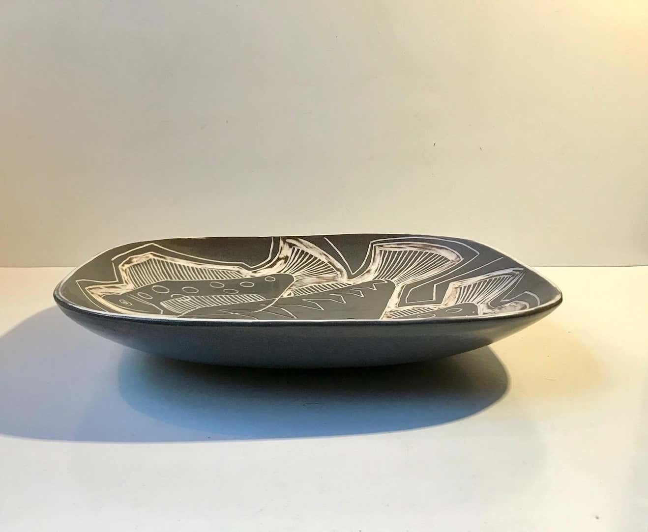 Danish Modernist Ceramic Centerpiece Plate By Eva & Johannes Andersen, 1960s photo for sale