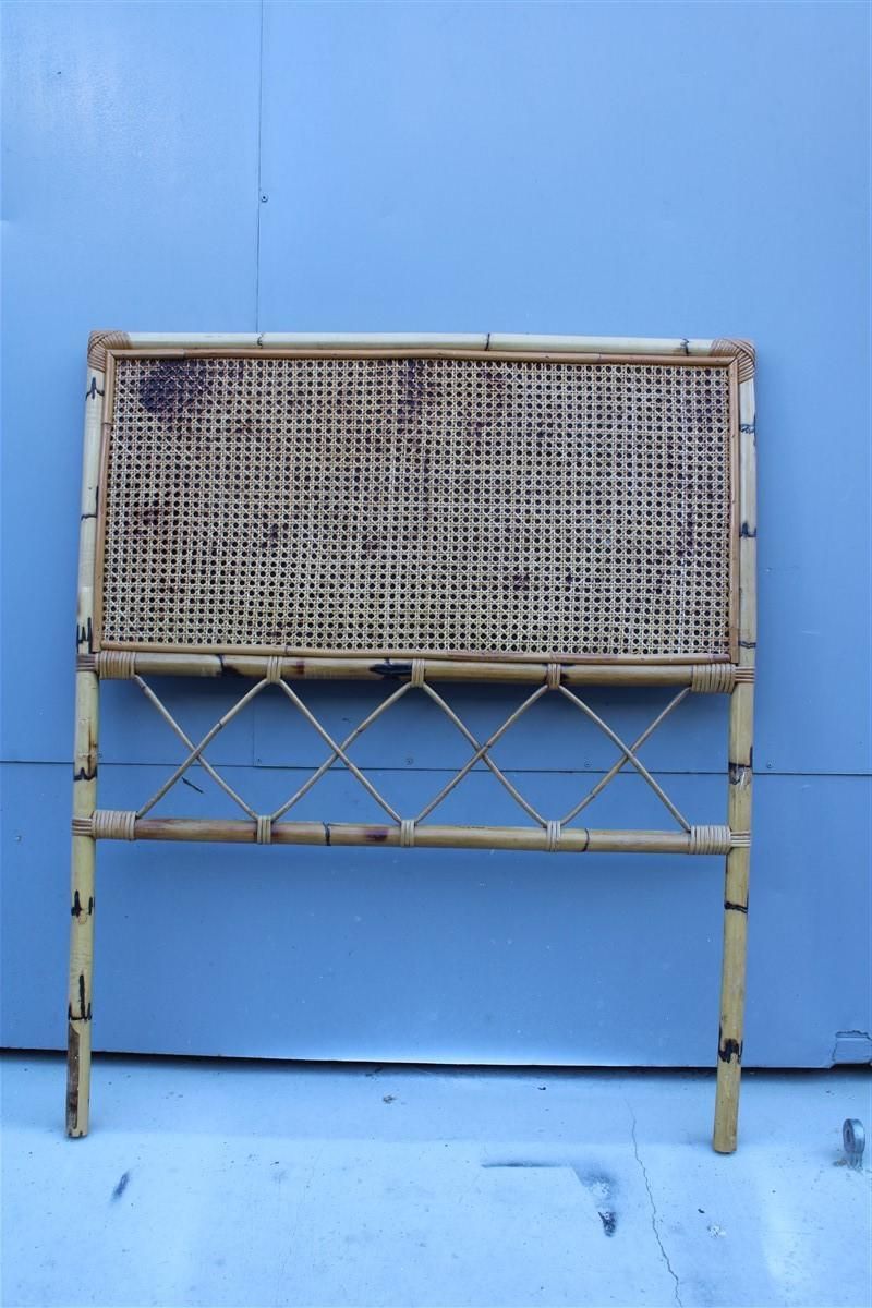 Mid Century Italian Design Bamboo Bed For Single Mattress, 1950s photo vinterior