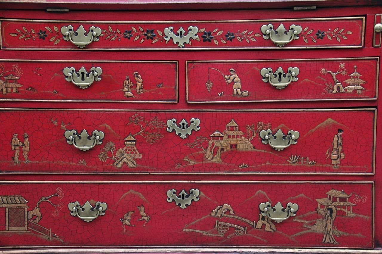 Early 20th Century Chinoiserie Bureau Bookcase photo buy