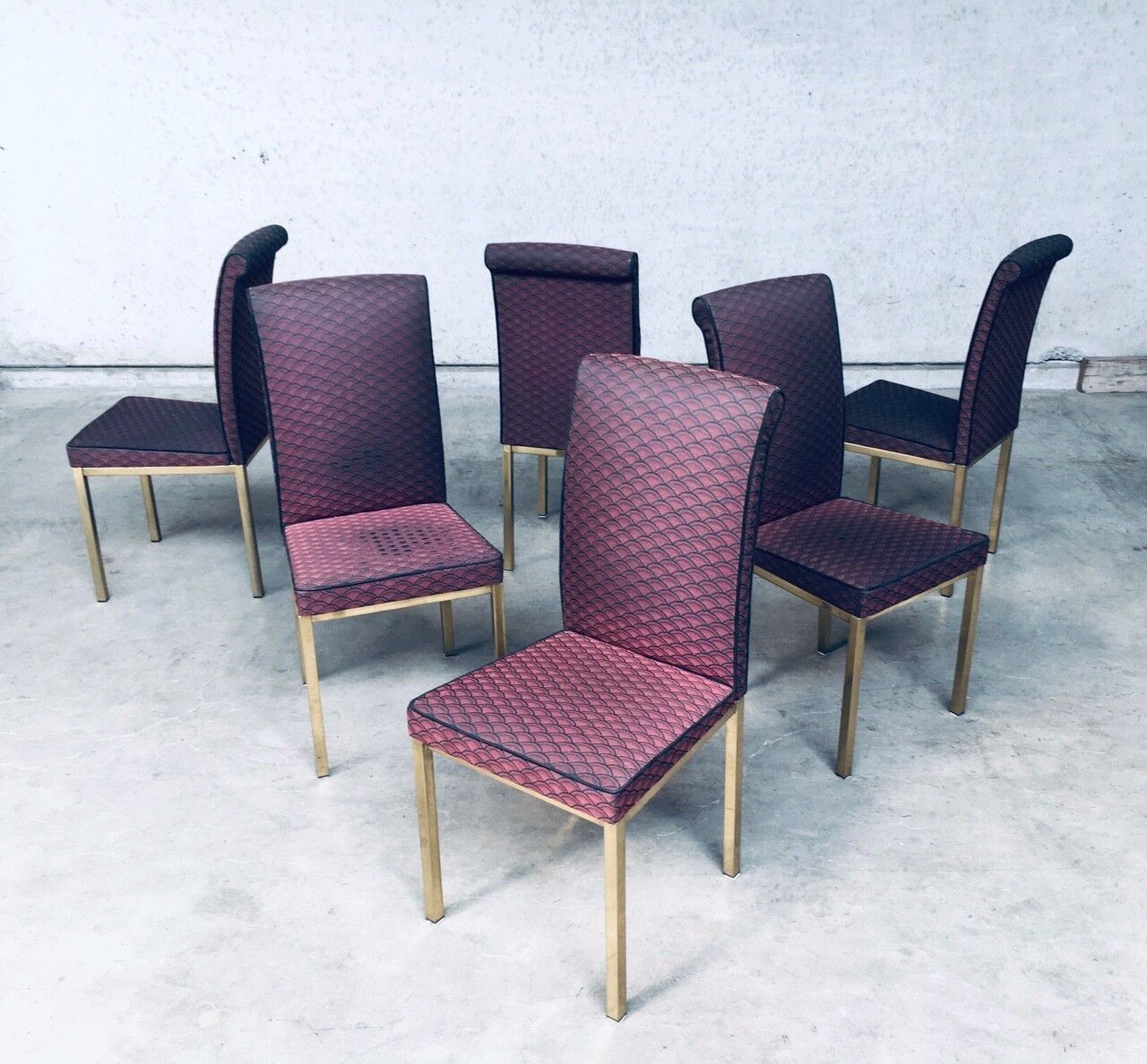 Vintage Hollywood Regency Stijl Eetkamerstoelen, Set Van 6 – België, Ca. Jaren 1970