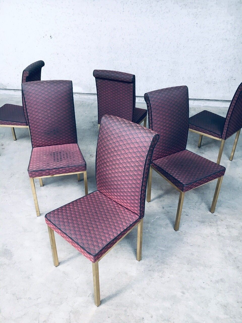 1970s Hollywood Regency Style Design Dining Chair Set Of 6, Belgium photo 1984.0