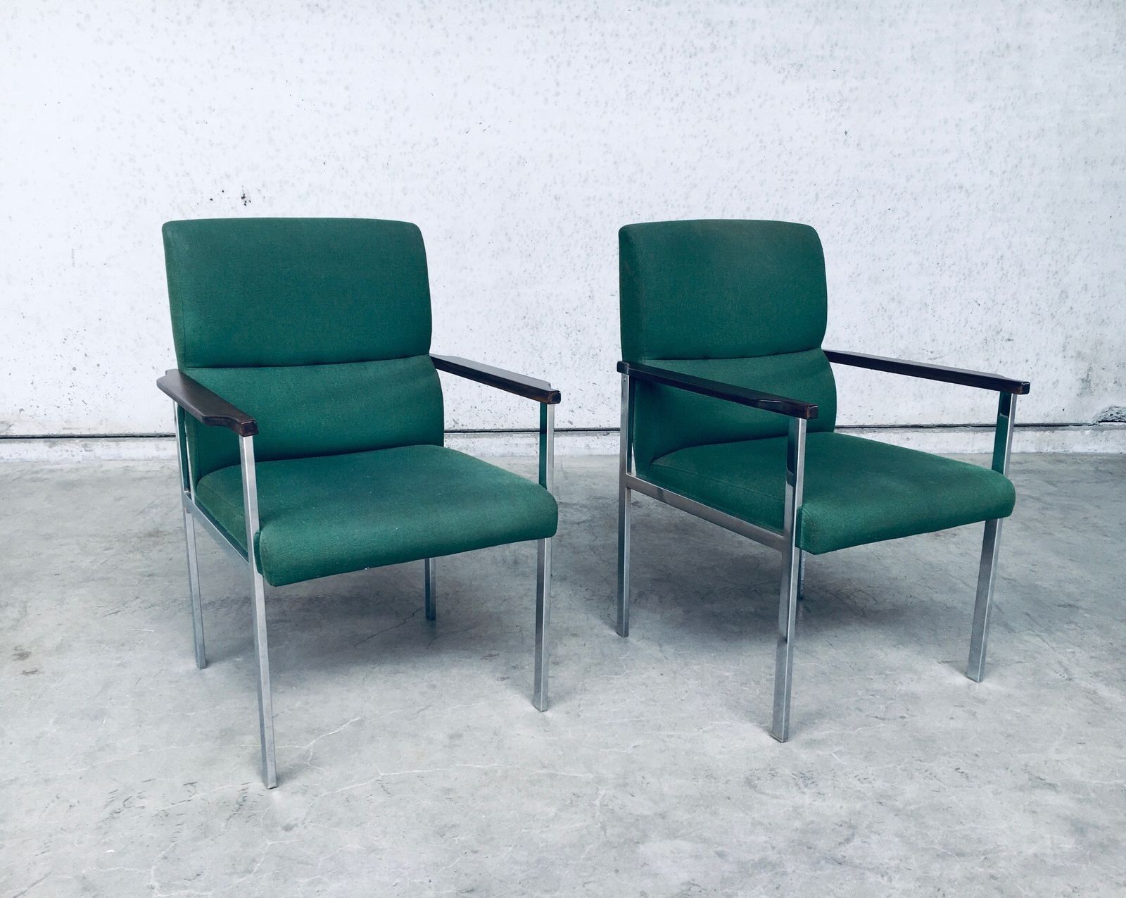 Midcentury Modern Design Pair Of Office Arm Chairs By Brune, Germany 1960s photo Furniture