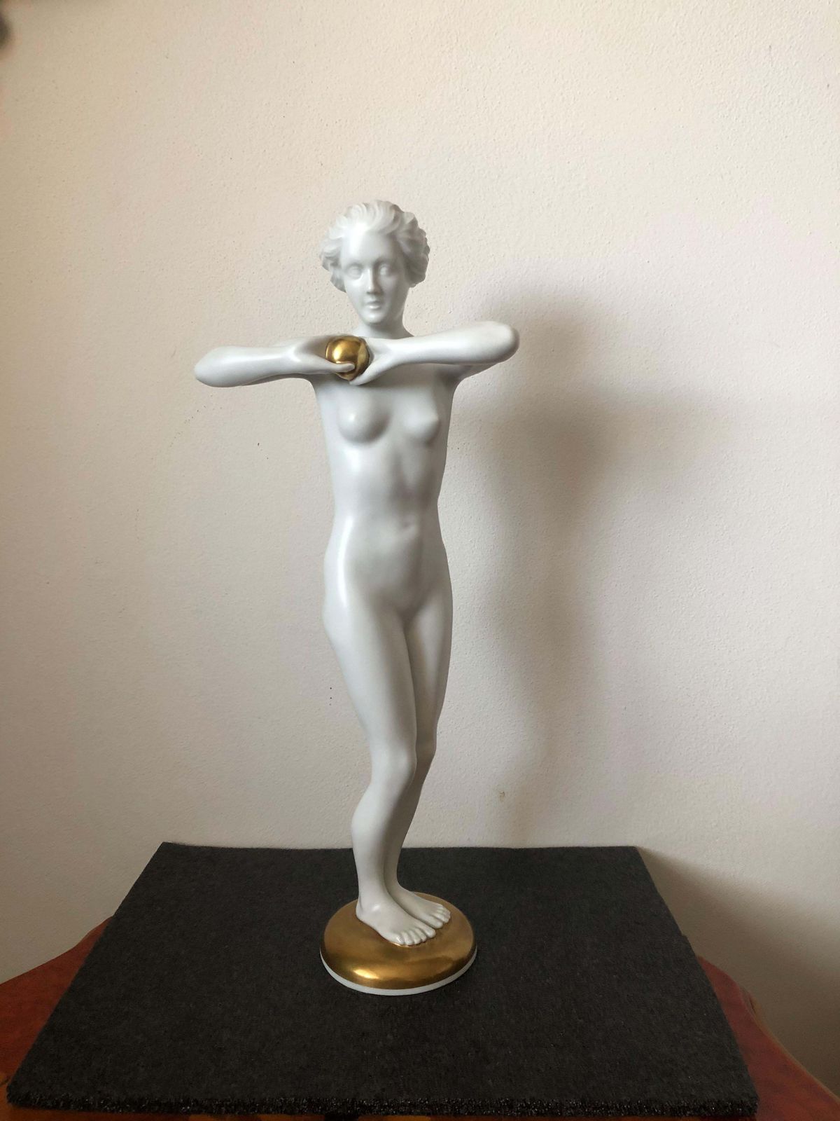 Large Porcelain Figure Of Lady With Ball By Designer Luitpold Adam photo furniture