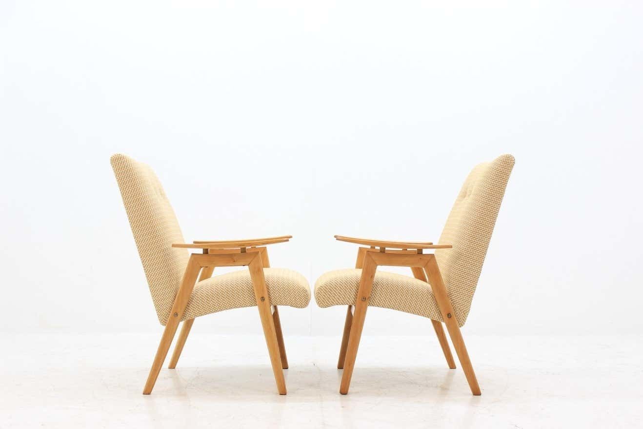 Set Of Two Lounge Chair By Jaroslav šmídek For Jitona, 1960s photo for sale