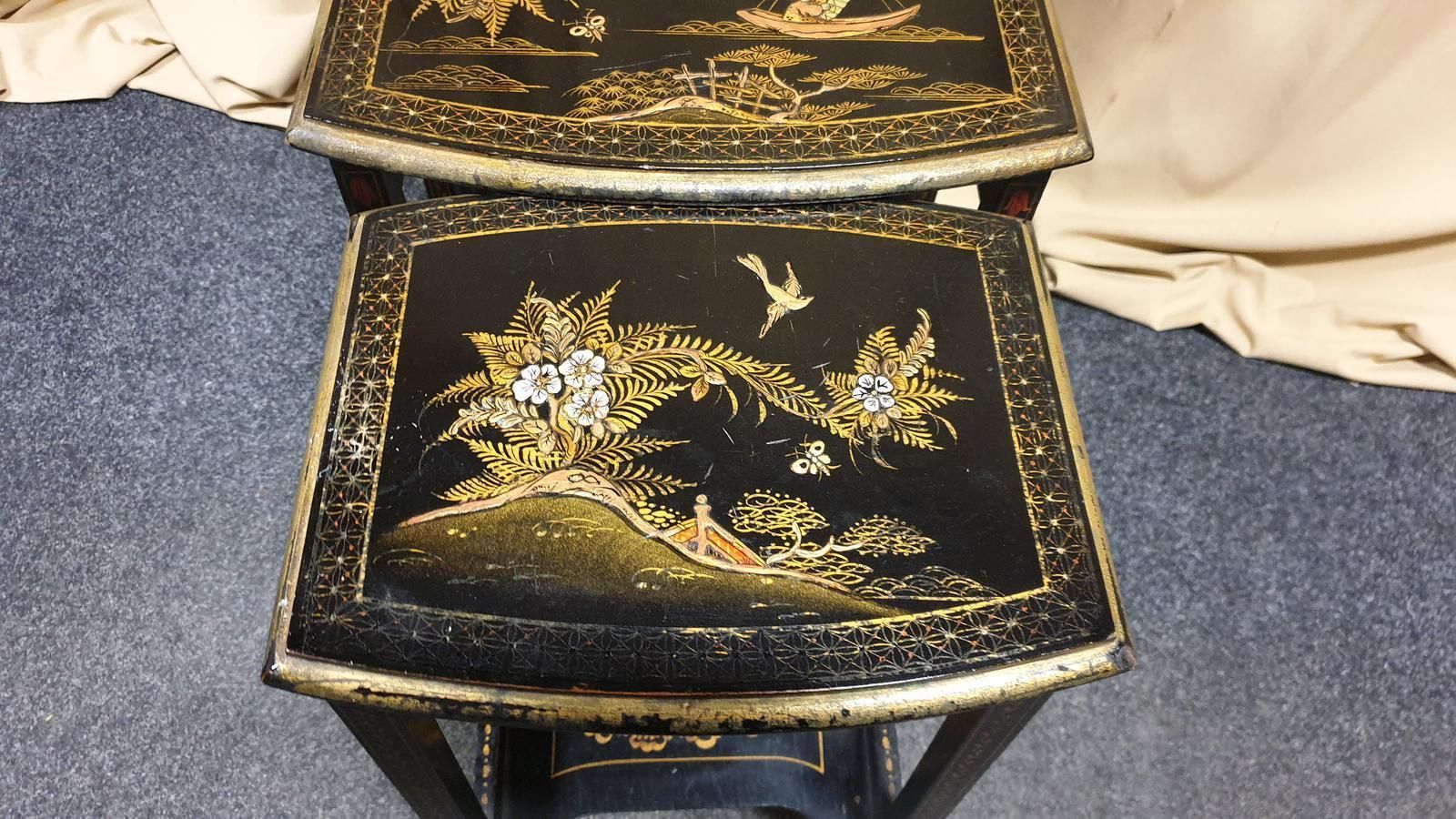 Chinoiserie Nest Of Three Tables photo vintage