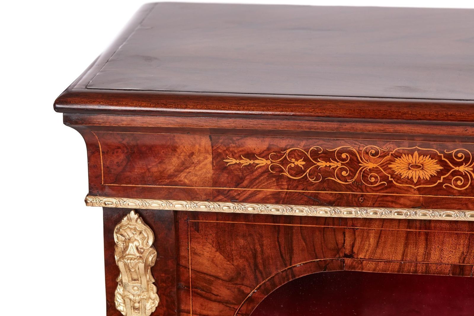 Fine Quality 19th Century Victorian Burr Walnut Inlaid Credenza/Sideboard photo 4950.0