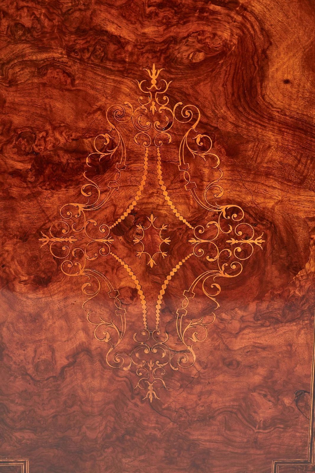 Fine Quality 19th Century Victorian Burr Walnut Inlaid Credenza/Sideboard photo vintage