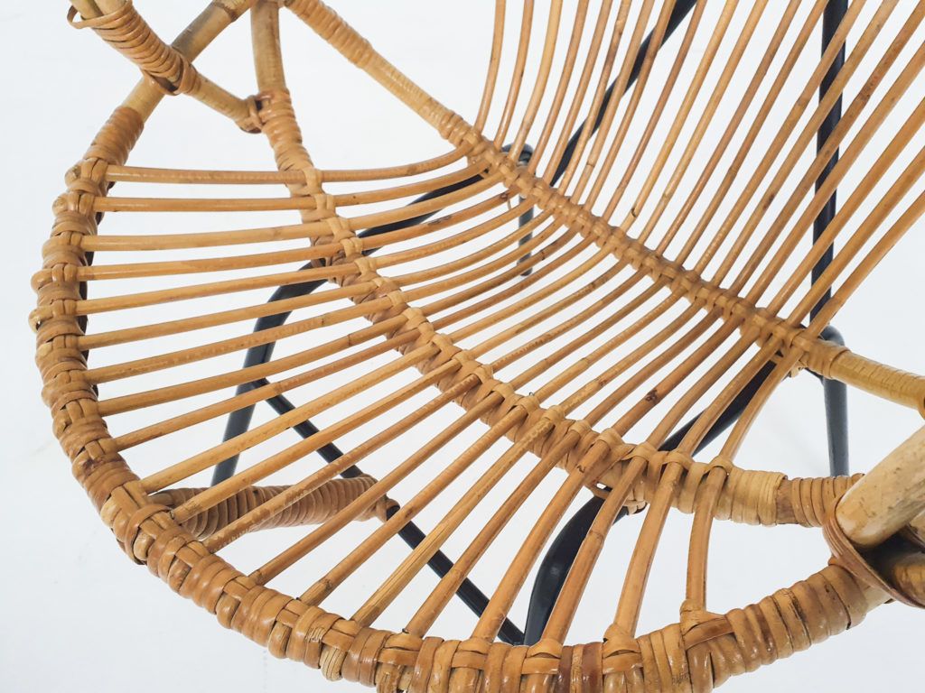 Rohe Noordwolde Rattan Lounge Chair, The Netherlands 1950s photo buy