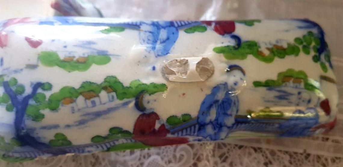 Antique Hand Painted Chinese Porcelain Box With A Segmented Interior photo furniture
